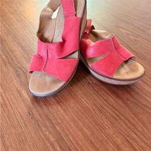 Clarks Women's Sandals in Vibrant Red